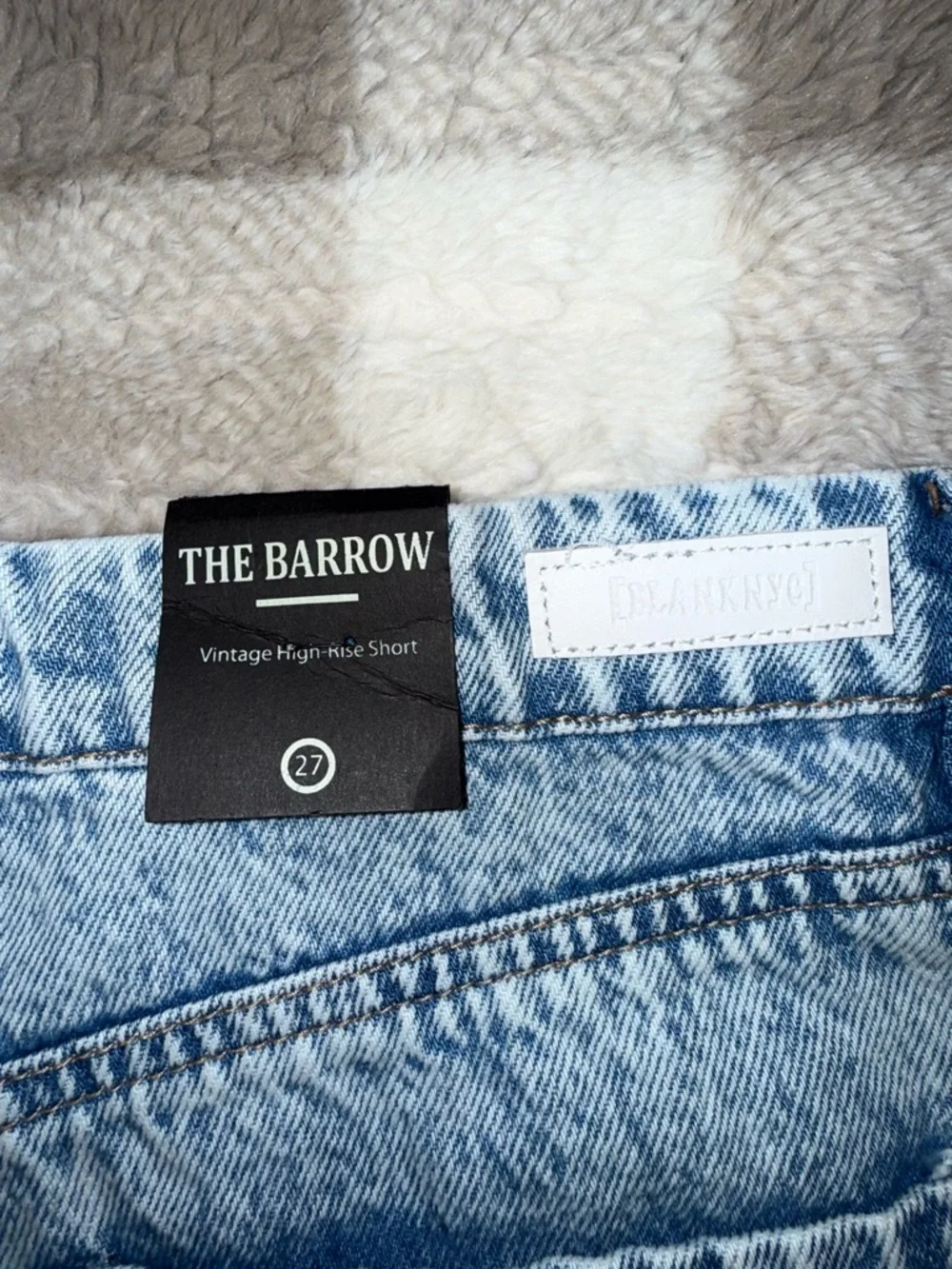 Blank NYC Light Blue Acid-Wash Denim Cutoff Shorts with Fringe - Picture 5 of 9